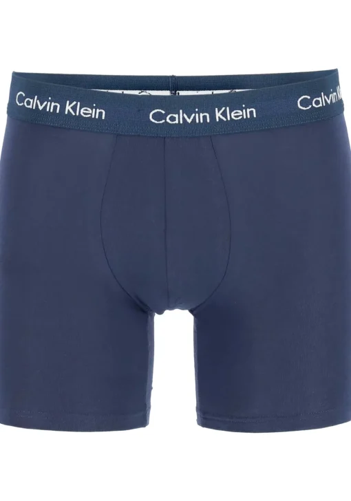 Calvin Klein Cotton Stretch boxer brief (3-pack), heren boxers extra lang, zwart, blauw en kobalt