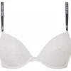 Calvin Klein dames 1996 push up plunge bra, beugel BH, grijs