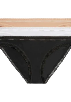 Calvin Klein dames bikini (3-pack), heupslip, wit, zwart, beige