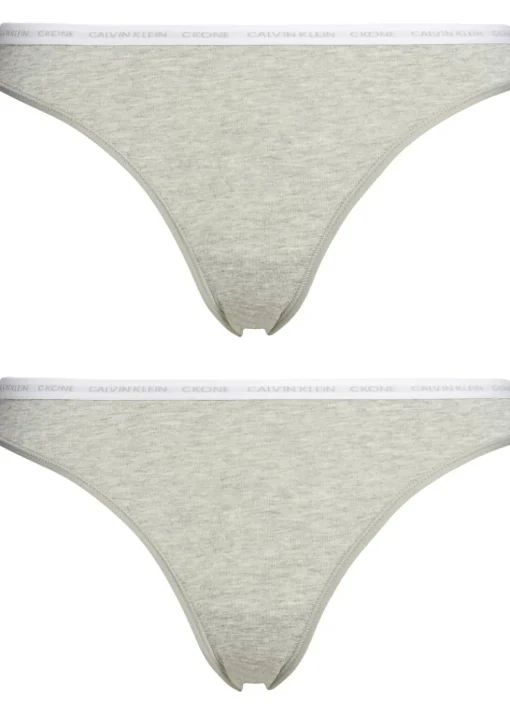 Calvin Klein dames CK ONE Cotton slips (2-pack), grijs melange