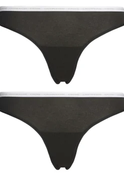 Calvin Klein dames CK ONE Cotton strings (2-pack), zwart