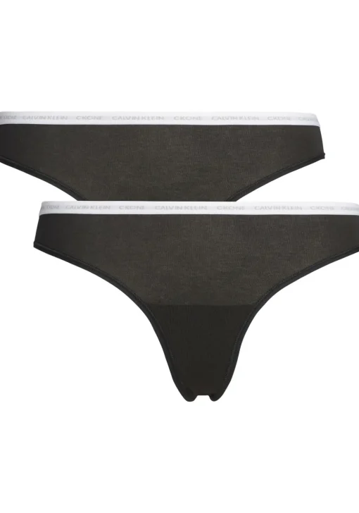 Calvin Klein dames CK ONE Cotton strings (2-pack), zwart