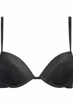 Calvin Klein dames Flirty push up plunge bra, beugel BH, zwart