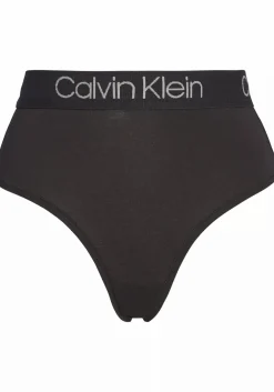Calvin Klein dames high waist thong (1-pack), string met hoge taille, zwart