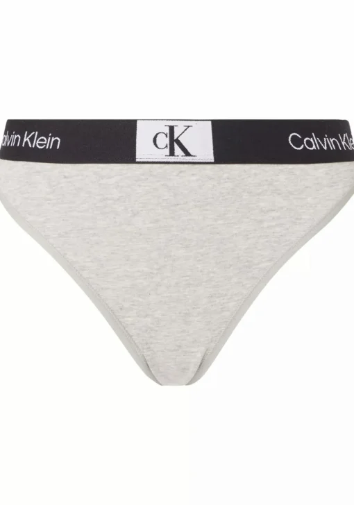 Calvin Klein dames high waist Brazilian (1-pack), Brazilian slip met hoge taille, grijs