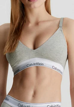 Calvin Klein dames Modern Cotton maternity bra, zwangerschaps BH, grijs