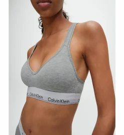 Calvin Klein dames Modern Cotton bralette top, met voorgevormde cups, grijs