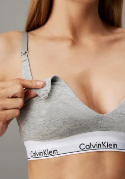 Calvin Klein dames Modern Cotton maternity bra, zwangerschaps BH, grijs