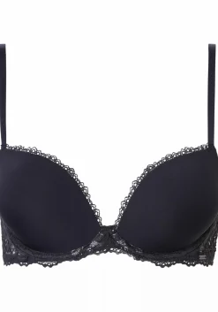 Calvin Klein dames Seductice Comfort push-up T-shirt bra, push-up BH, zwart