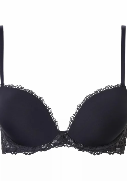 Calvin Klein dames Seductice Comfort push-up T-shirt bra, push-up BH, zwart