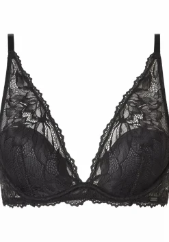 Calvin Klein dames Seductive comfort plunge bra, kanten BH, zwart