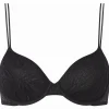 Calvin Klein dames Sheer Marquisette lightly lined demi bra, beugel BH, zwart