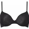 Calvin Klein dames Sheer Marquisette lightly lined demi bra, beugel BH, zwart
