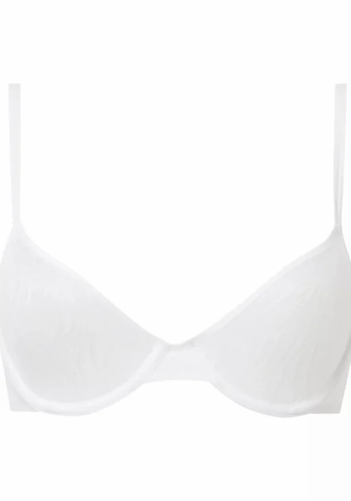 Calvin Klein dames Sheer Marquisette unlined demi bra, beugel BH, wit
