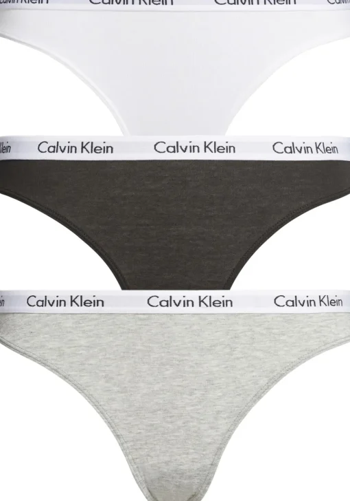 Calvin Klein dames slips (3-pack), zwart, wit en grijs