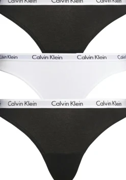 Calvin Klein dames strings (3-pack), zwart, wit, zwart