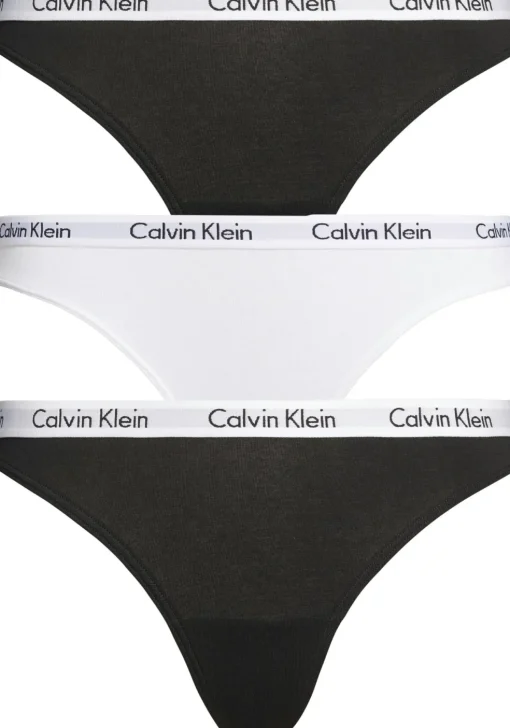 Calvin Klein dames strings (3-pack), zwart, wit, zwart