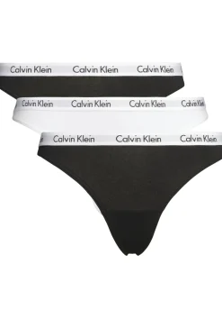 Calvin Klein dames strings (3-pack), zwart, wit, zwart
