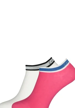 Calvin Klein damessokken Spencer (2-pack), enkelsokken logo boord, wit en roze