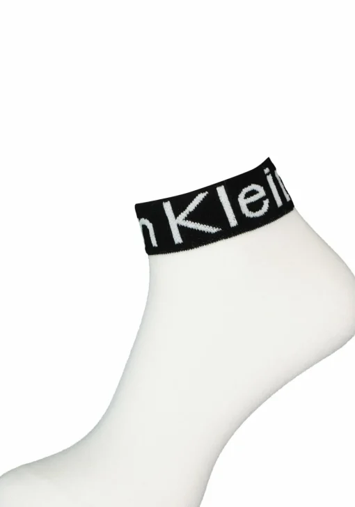 Calvin Klein damessokken Kayla (1-pack), lage logo sokken, wit met zwart