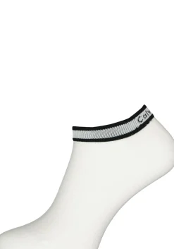 Calvin Klein damessokken Spencer (2-pack), enkelsokken logo boord, wit en roze