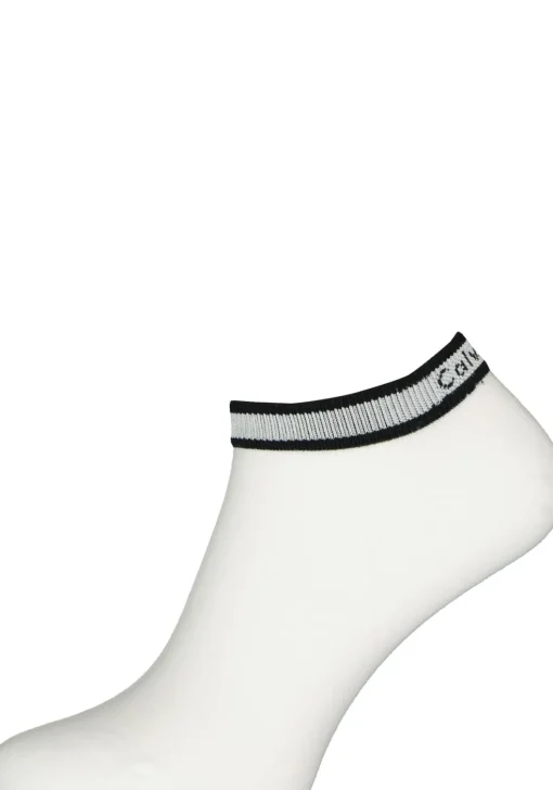 Calvin Klein damessokken Spencer (2-pack), enkelsokken logo boord, wit en roze