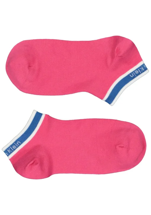 Calvin Klein damessokken Spencer (2-pack), enkelsokken logo boord, wit en roze