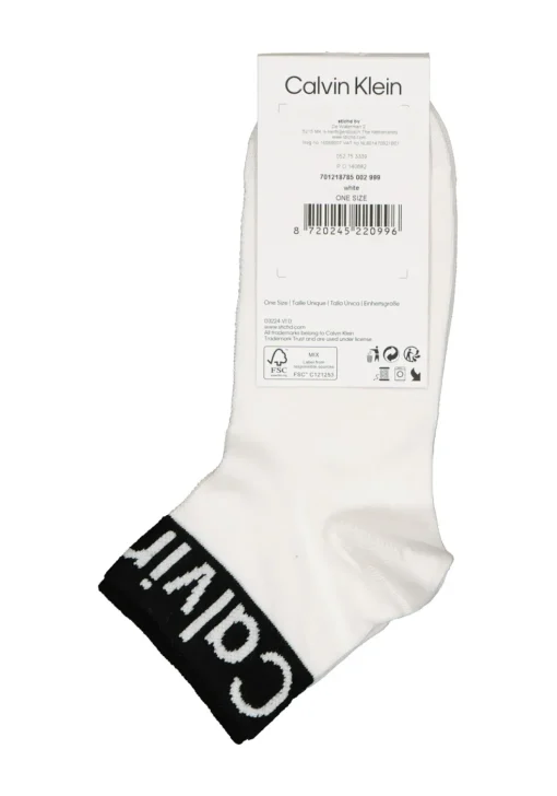 Calvin Klein damessokken Kayla (1-pack), lage logo sokken, wit met zwart