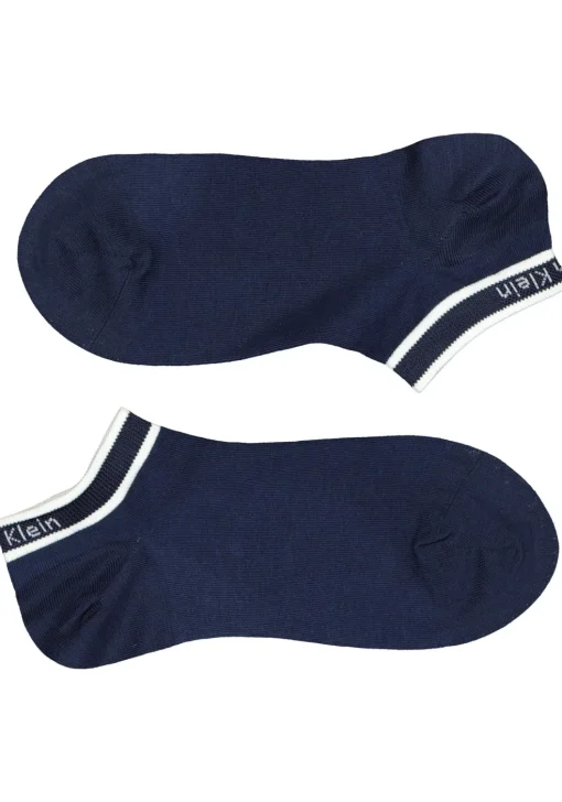 Calvin Klein damessokken Spencer (2-pack), enkelsokken logo boord, blauw