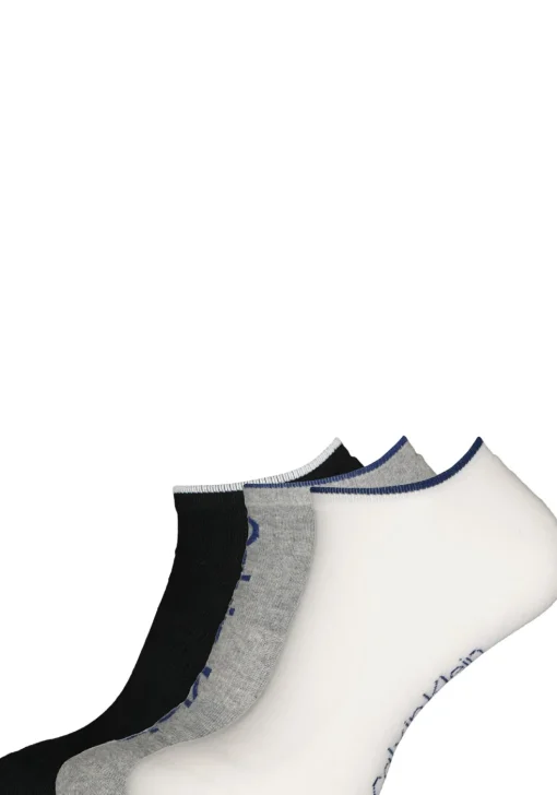 Calvin Klein herensokken Grant (3-pack), onzichtbare lage sportsokken, zwart, wit en grijs