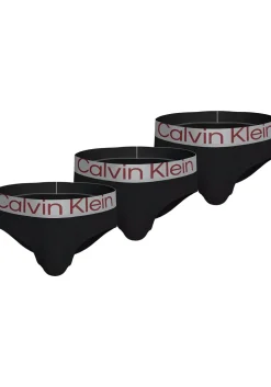Calvin Klein Hipster Briefs (3-pack), heren slips, zwart met gekleurde tailleband