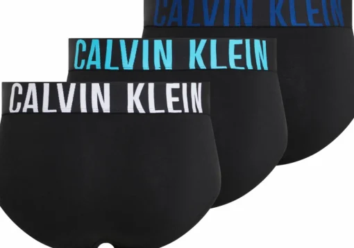 Calvin Klein Hipster Briefs (3-pack), heren slips, zwart met gekleurde tailleband