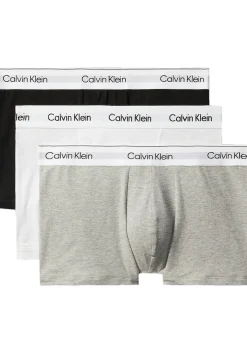 Calvin Klein Icon Cotton Stretch Trunks (3-pack), heren boxers normale lengte, zwart, grijs, wit