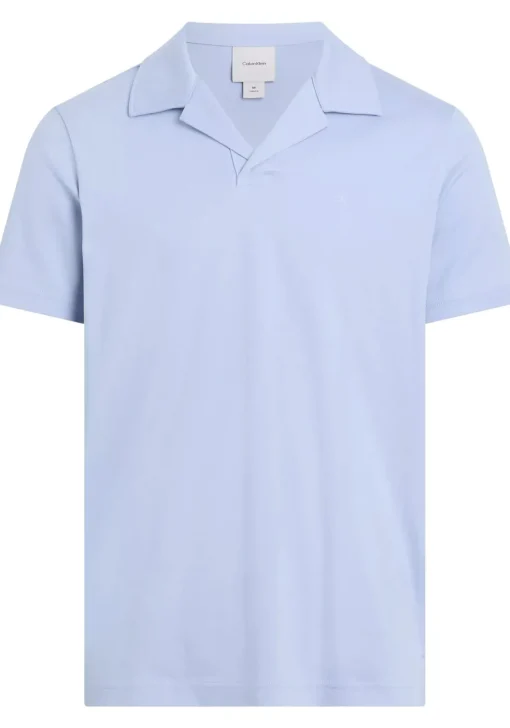 Calvin Klein Liquid Touch Slim Polo, heren poloshirt, blauw