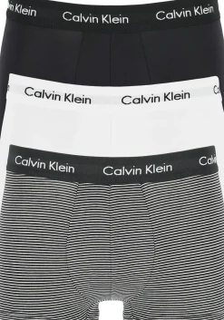 Calvin Klein low rise trunks (3-pack), lage heren boxers kort, zwart, wit en gestreept