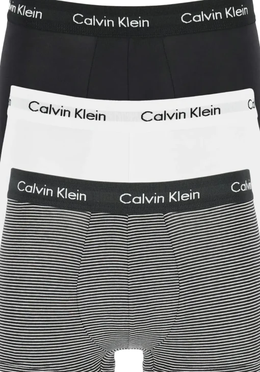 Calvin Klein low rise trunks (3-pack), lage heren boxers kort, zwart, wit en gestreept
