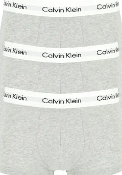 Calvin Klein low rise trunks (3-pack), lage heren boxers kort, grijs melange