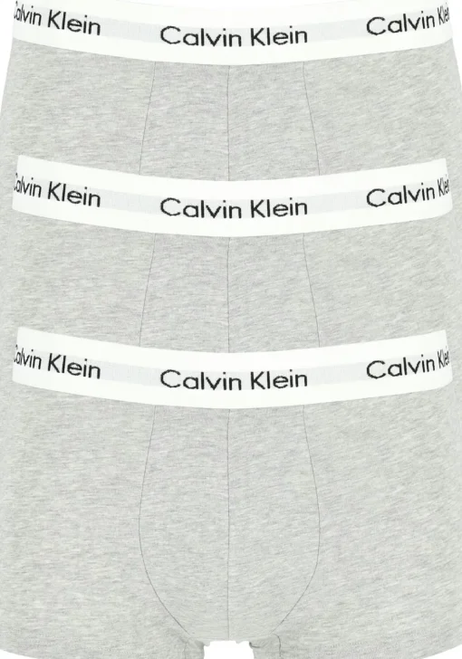Calvin Klein low rise trunks (3-pack), lage heren boxers kort, grijs melange