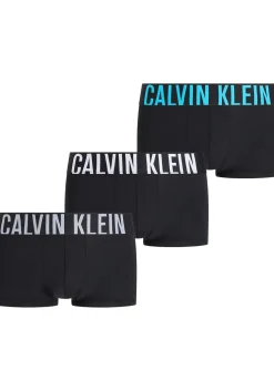 Calvin Klein Low Rise trunks (3-pack), lage heren boxers kort, zwart met gekleurde tailleband