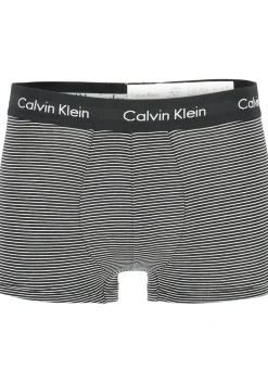 Calvin Klein low rise trunks (3-pack), lage heren boxers kort, zwart, wit en gestreept