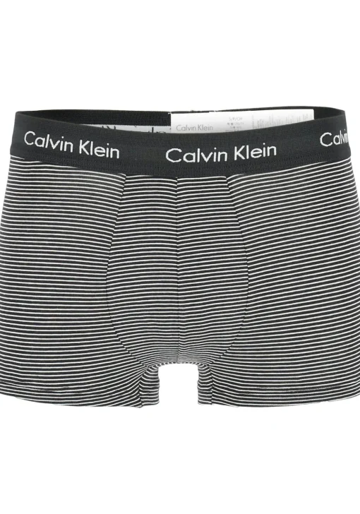 Calvin Klein low rise trunks (3-pack), lage heren boxers kort, zwart, wit en gestreept