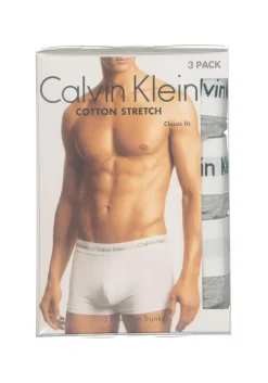 Calvin Klein low rise trunks (3-pack), lage heren boxers kort, grijs melange