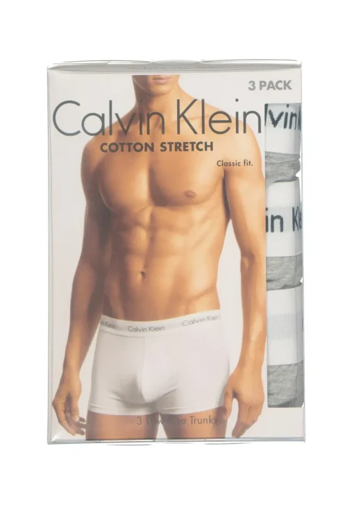 Calvin Klein low rise trunks (3-pack), lage heren boxers kort, grijs melange