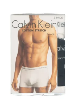 Calvin Klein low rise trunks (3-pack), lage heren boxers kort, zwart, wit en gestreept