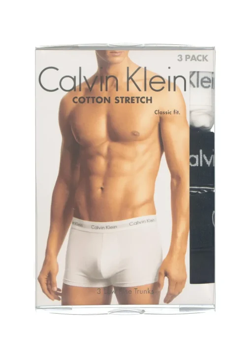 Calvin Klein low rise trunks (3-pack), lage heren boxers kort, zwart, wit en gestreept
