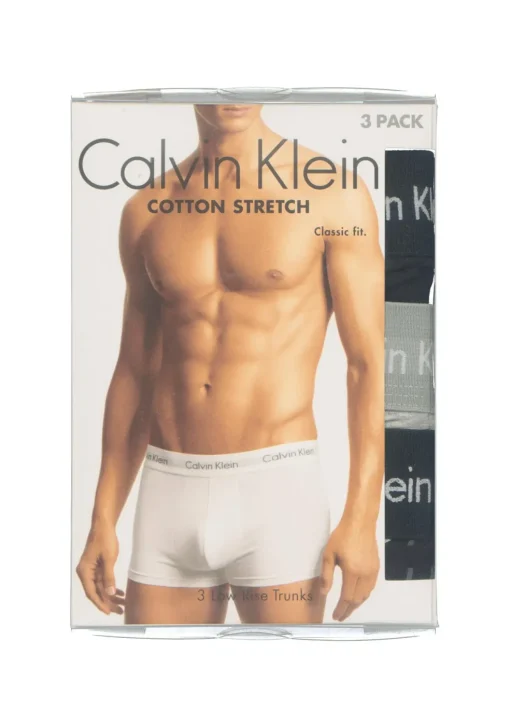 Calvin Klein low rise trunks (3-pack), lage heren boxers kort, zwart, grijs en logoprint