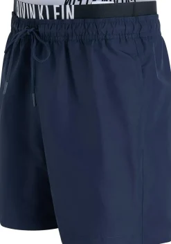 Calvin Klein Medium Drawstring Double Waistband swimshort, heren zwembroek, donkerblauw