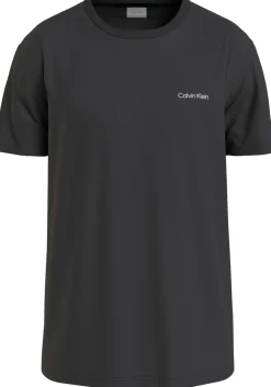 Calvin Klein Micro Logo Interlock T-shirt, heren T-shirt korte mouw O-hals, zwart