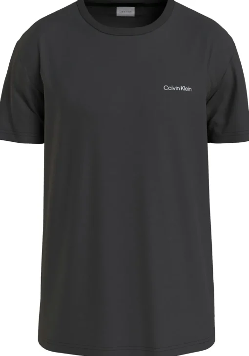 Calvin Klein Micro Logo Interlock T-shirt, heren T-shirt korte mouw O-hals, zwart