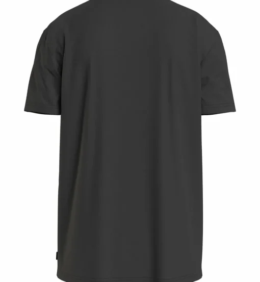 Calvin Klein Micro Logo Interlock T-shirt, heren T-shirt korte mouw O-hals, zwart